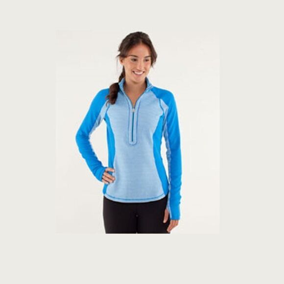 Lululemon Run:  Pique U-Turn Pullover | Beaming Blue - Picture 1 of 7
